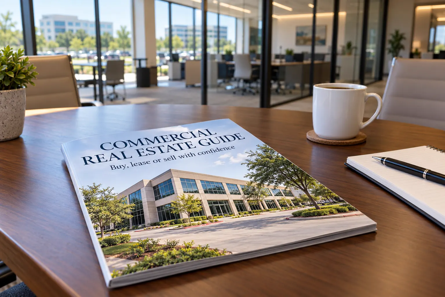The Commercial Real Estate Guide on a conference table