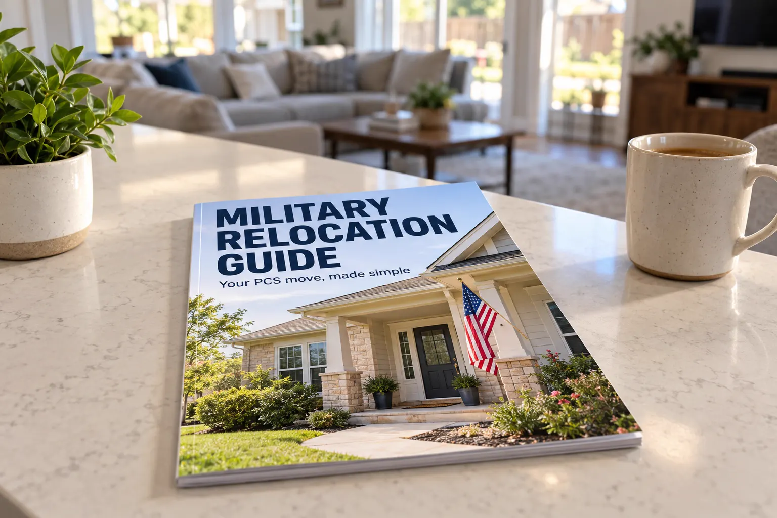 The Military Relocation Guide on a kitchen island